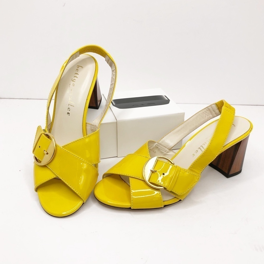 BETTYE Muller Yellow Patent leather sling back shoes - Picture 5 of 15